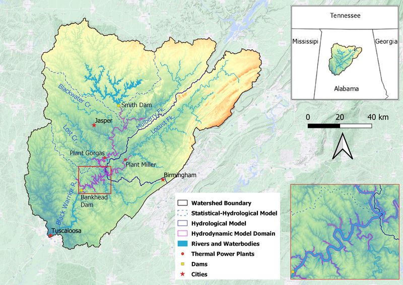 Black Warrior River hydro-thermal model and real-time modeling system, Bankhead Lake