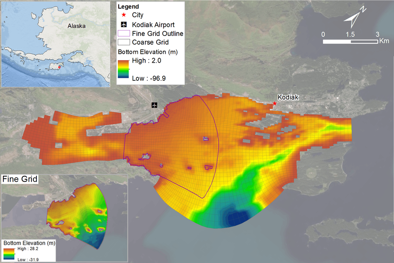 Kodiak Airport expansion coastal circulation and wave modeling, Alaska