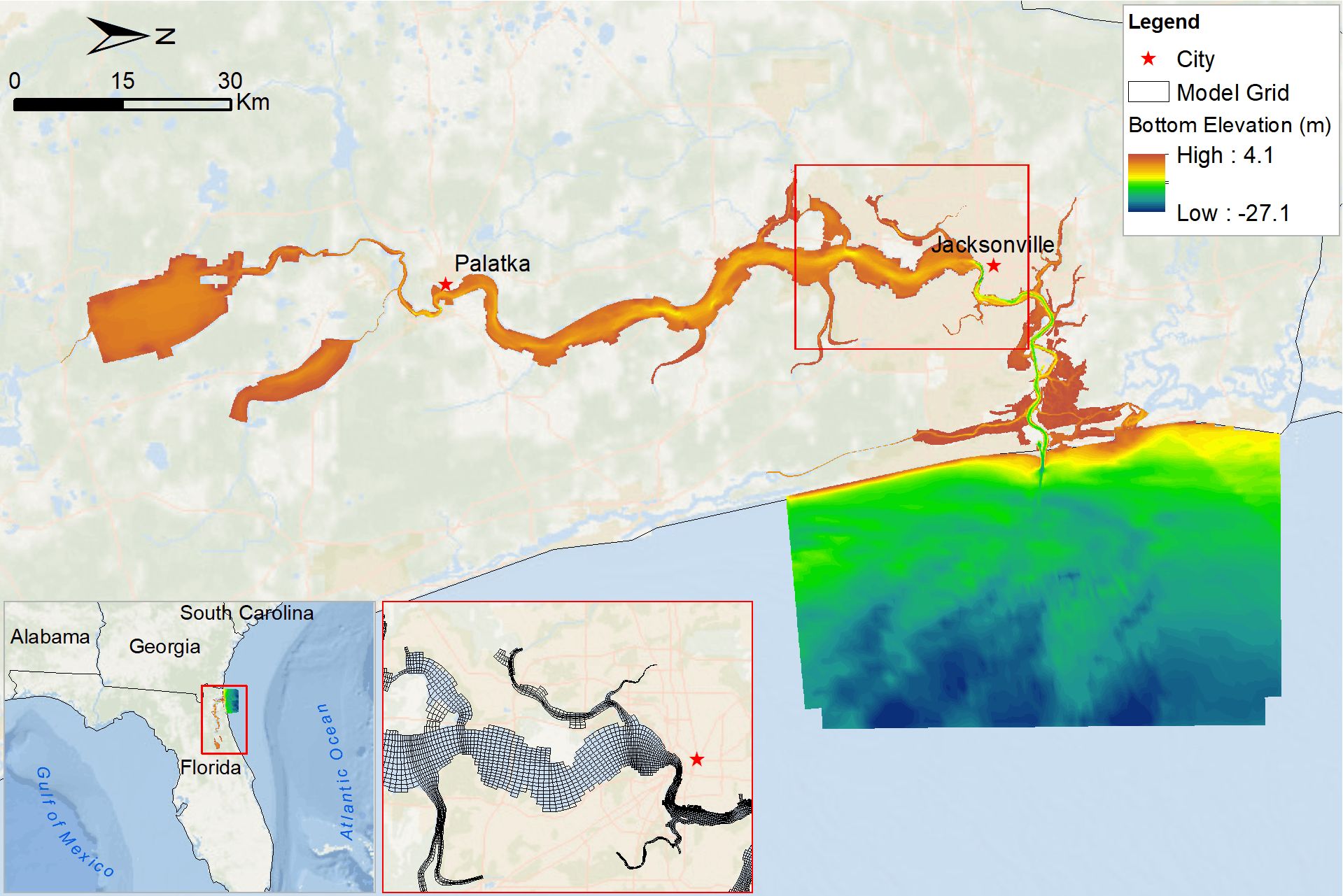 Lower St Johns Estuary salinity intrusion study, Florida